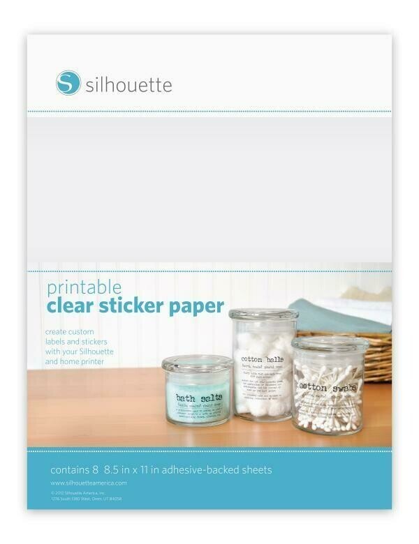 Silhouette Printable Sticker Sheets-Clear (8PK)