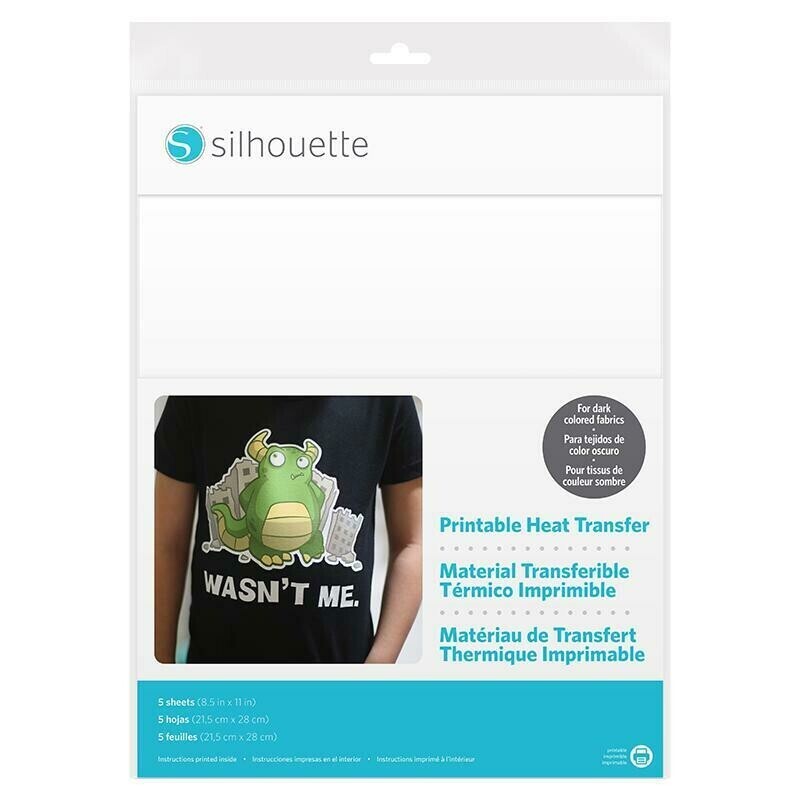 Silhouette Printable Heat Transfer - Dark Fabrics (5PK)