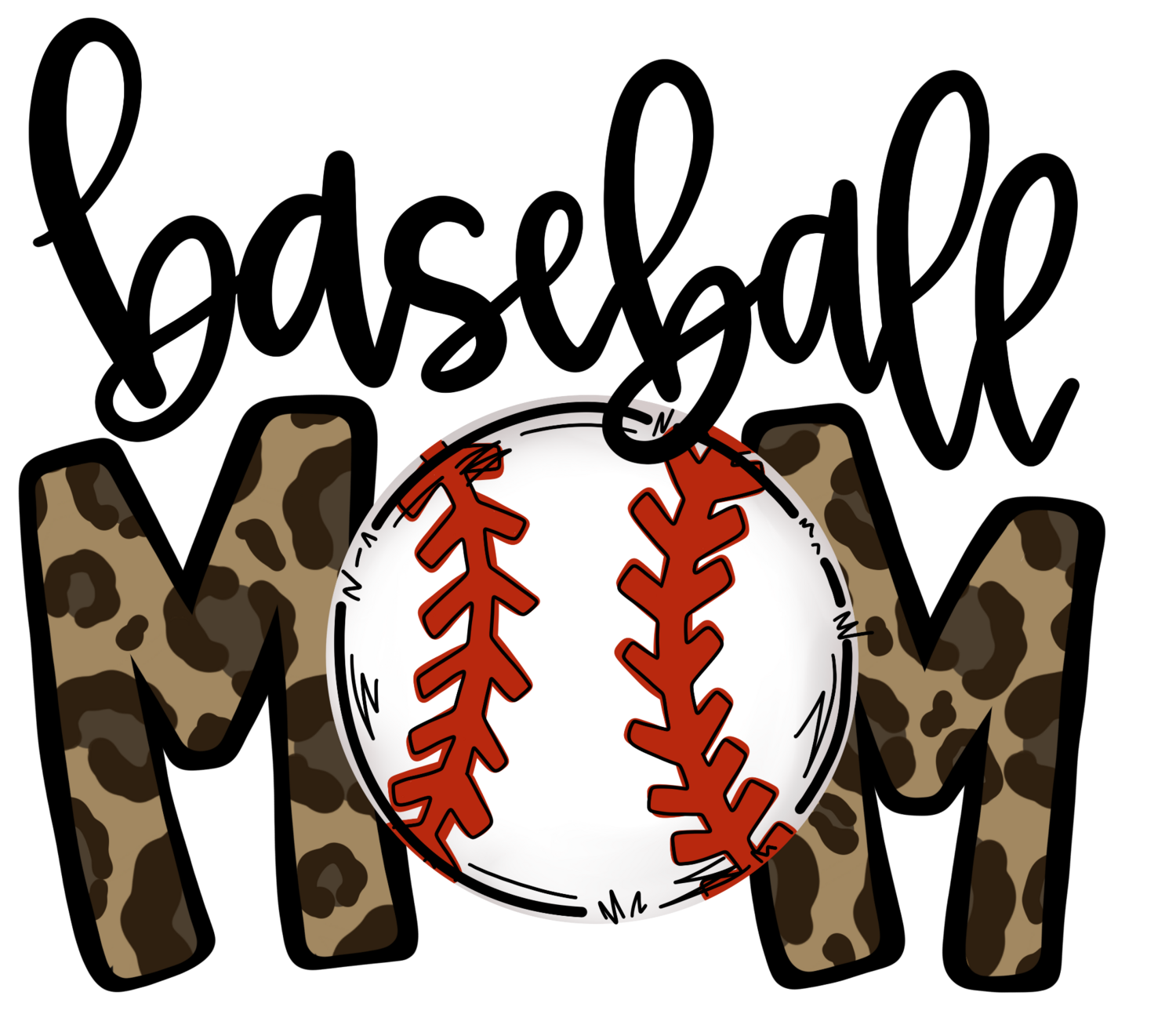 Ready To Press Baseball Mom Leopard