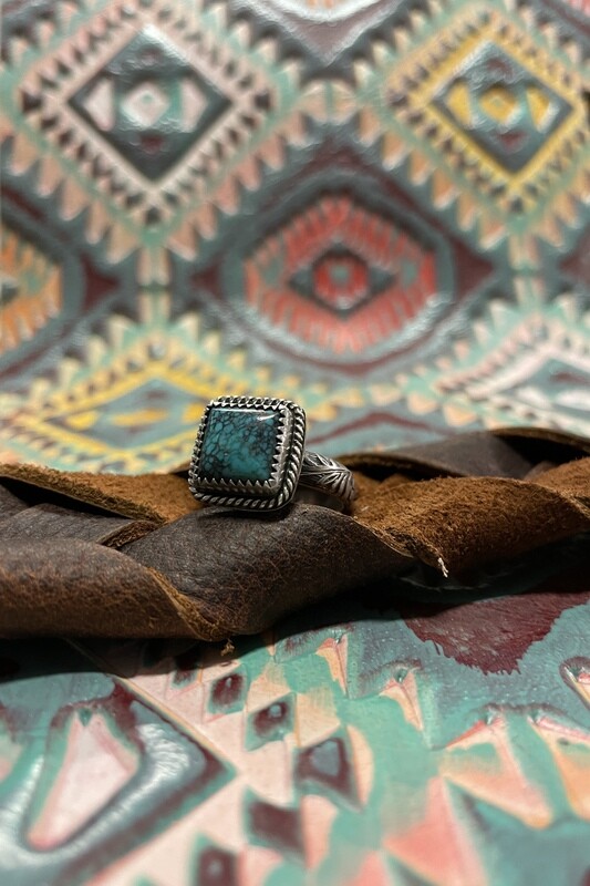 Square Turquoise Statement Ring