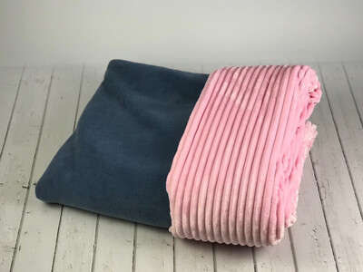 BINNEN-BÜDDEL  // Hundeschlafsack Fleece Jeans mit Streifenplüsch Rosa (Modell SNICKERS) // Größe XL versandfertig auf Lager