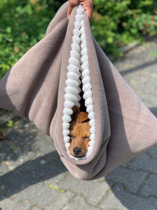 MODELL LOUIS // Baumwollfleece Braunmelange + Ecru-Sahne + optional mit Reißverschluss