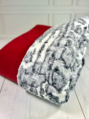 BINNEN-BÜDDEL // Fleece Ziegelrot mit Schwarz-weiss-meliertem Plüsch // GRÖSSE L - SOFORTKAUF auf Lager BINNEN-BÜDDEL // Fleece Ziegelrot mit Schwarz-weiss-meliertem Plüsch // GRÖSSE L - SOFORTKAUF auf Lager