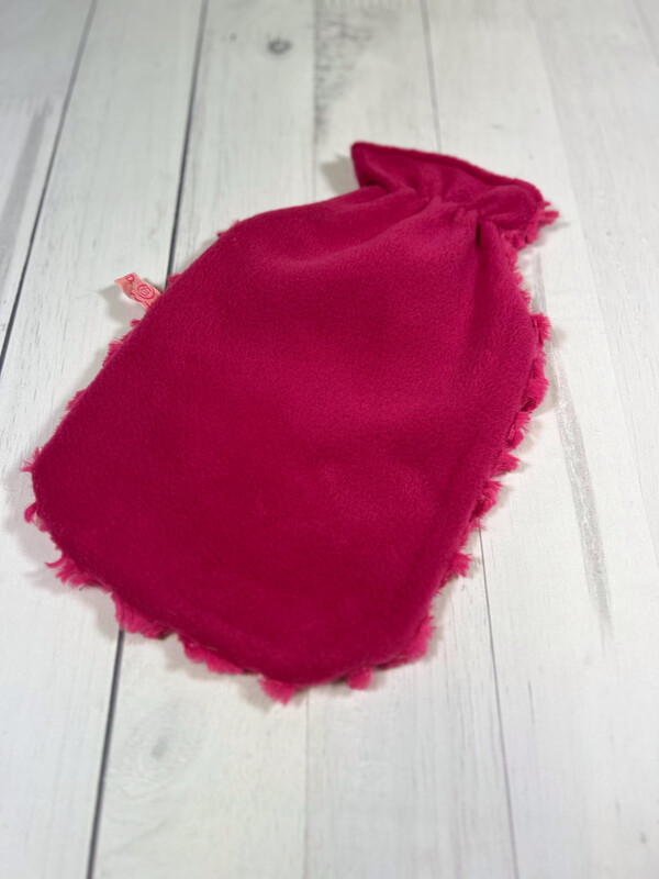 Bezug für Wärmflaschen // Einheitsgröße für 2 Liter // Rosenplüsch Fuchsie mit Fleece Pink