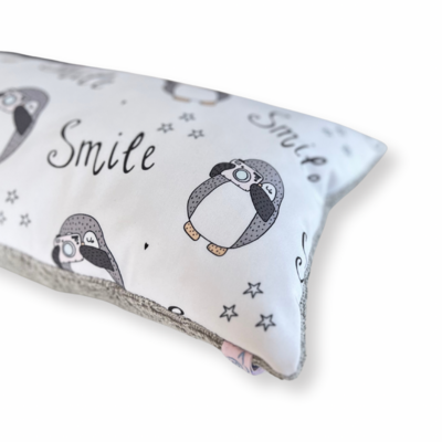MINI-KISSEN // ca. 20x45 cm // Strandkissen aus Softshell Pinguin mit Frottée Hellgrau // SOFORTKAUF MINI-KISSEN // ca. 20x45 cm // Strandkissen aus Softshell Pinguin mit Frottée Hellgrau // SOFORTKAUF