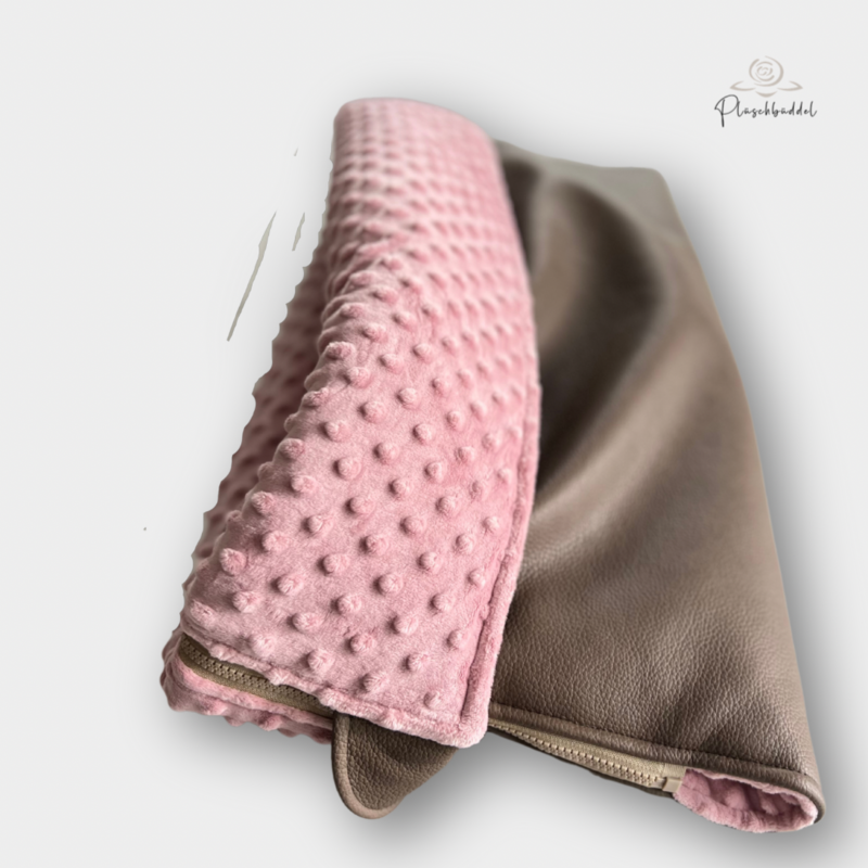 BUTEN-BÜDDEL PREMIUM // Grösse S ca. 60x45 cm // Kunstleder Büffel Schlamm + Minky Dots Altrosa + Reißverschluss Braunbeige // SOFORTKAUF auf Lager BUTEN-BÜDDEL PREMIUM // Grösse S ca. 60x45 cm // Kunstleder Büffel Schlamm + Minky Dots Altrosa + Reißverschluss Braunbeige // SOFORTKAUF auf Lager