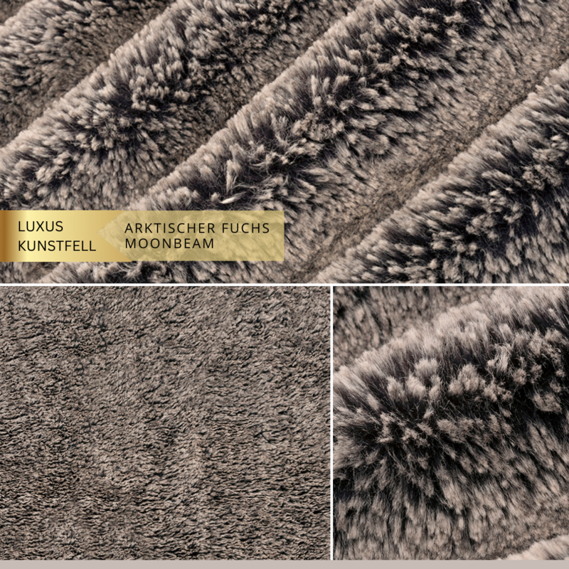 Kunstfell ZOTTEL bzw. Arctic Fox von Shannon Fabrics // Farbe Braungrau bzw. Moonbeam // Meterware à 0,5 Meter pro Stück