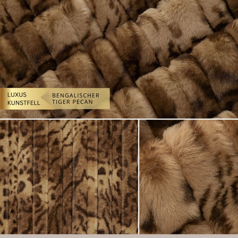 Kunstfell Bengalischer Tiger von Shannon Fabrics // Farbe PECAN // Meterware à 0,5 Meter pro Stück