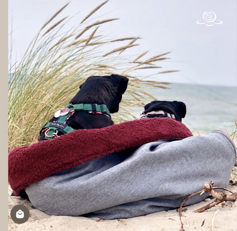 MODELL AHOIPETS // Softshell Graumelange + Plüsch oder Frottée Bordeaux + optional mit Reißverschluss in Wunschfarbe MODELL AHOIPETS // Softshell Graumelange + Plüsch oder Frottée Bordeaux + optional mit Reißverschluss in Wunschfarbe