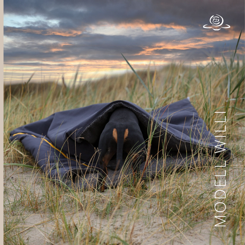 MODELL WILLI  // Softshell Anthrazit + Frottée Dunkelgrau o. Plüsch Graphit + optional mit Reißverschluss in Gelb
