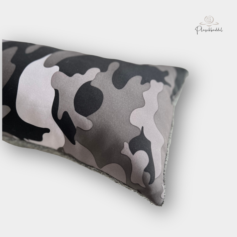 MINI-KISSEN // ca. 20x40 cm // Softshell Camouflage grau mit Frottée Dunkelgrau // SOFORTKAUF MINI-KISSEN // ca. 20x40 cm // Softshell Camouflage grau mit Frottée Dunkelgrau // SOFORTKAUF