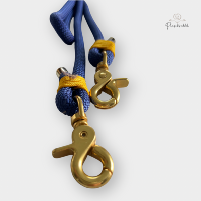 TRAGEGURT FÜR BÜDDEL BIS GRÖSSE M // 2,6 Meter // PPM-Seil Marine mit Takelung Taxi Gelb, Karabiner Gold
