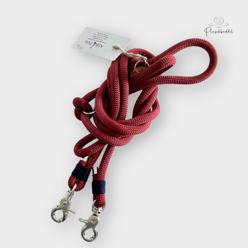 TRAGEGURT FÜR BÜDDEL BIS GRÖSSE XL // 3 Meter // PPM-Seil Copper Red mit Takelung Marine, Karabiner Silber