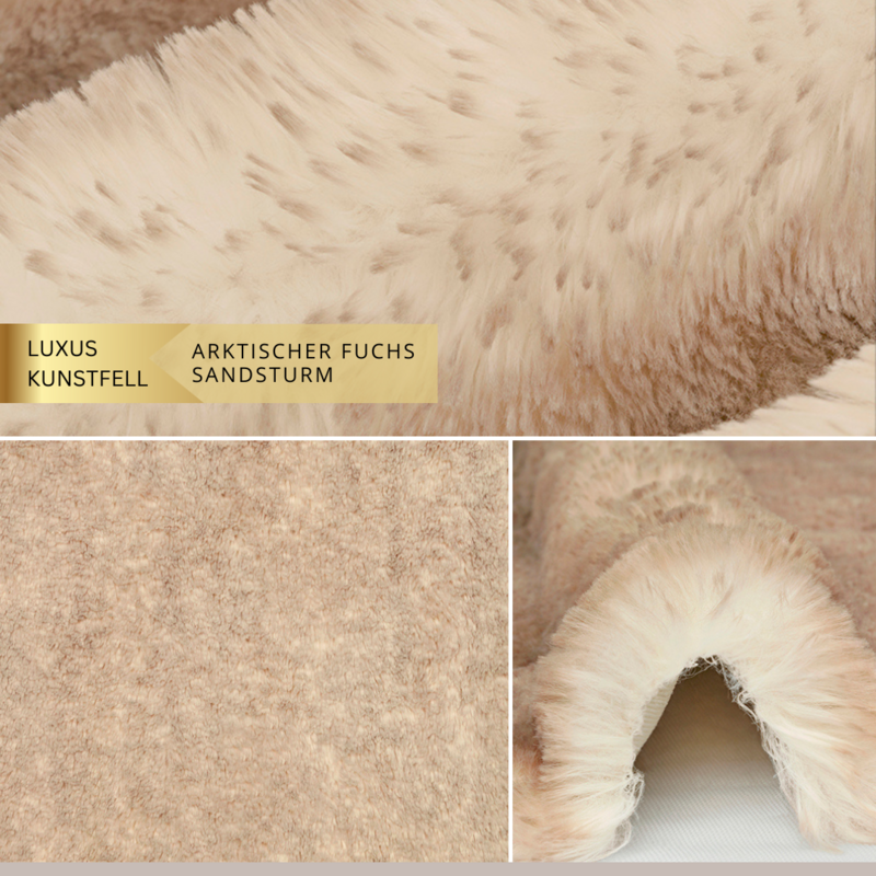 Kunstfell ZOTTEL bzw. Arctic Fox // Farbe Beige bzw. Sandsturm // Meterware à 0,5 Meter pro Stück // von Shannon Fabrics