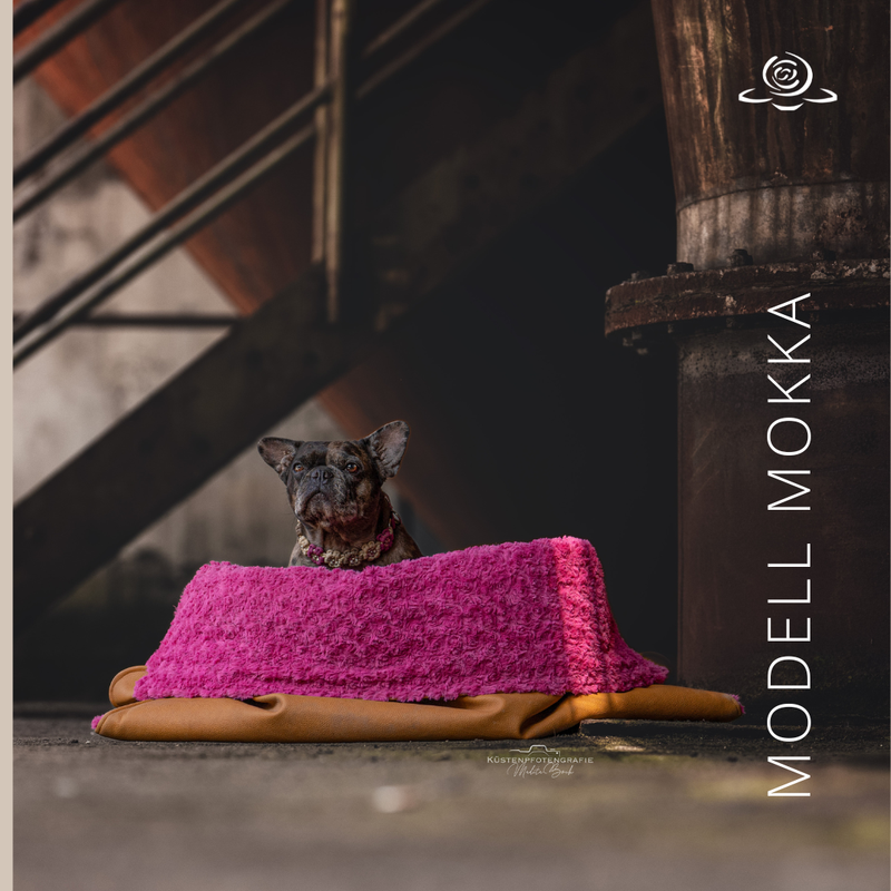 MODELL MOKKA// Kunstleder Cognac Vintage + Pink bzw. Fuchsia + optional mit Reißverschluss