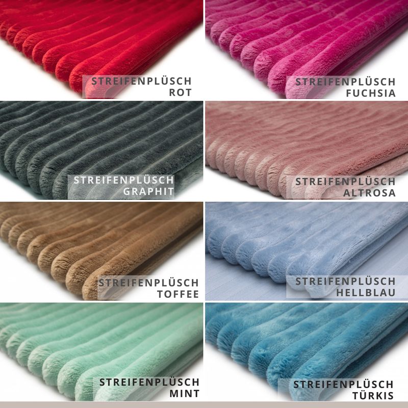 STREIFENPLÜSCH // verschiedene Farben // Meterware à 0,5 Meter pro Stück STREIFENPLÜSCH // verschiedene Farben // Meterware à 0,5 Meter pro Stück