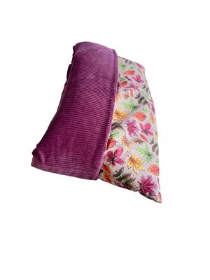 PLÜSCHBÜDDEL OUTDOOR PREMIUM // Softshell Herbstblätter + Cord Aubergine // Grösse S ca. 65x45 cm // SOFORTKAUF