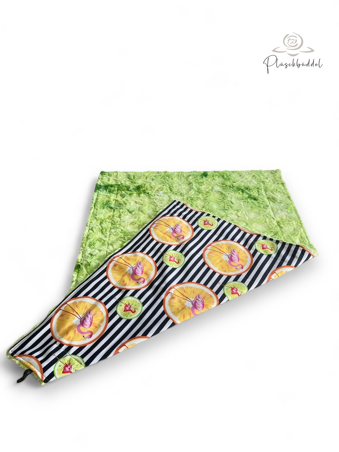 SOFAPOFA OUTDOOR PREMIUM ungefüttert // Softshell Tutti Frutti mit Kunstfell Galaxy Limette // ca. 97x66 cm // SOFORTKAUF