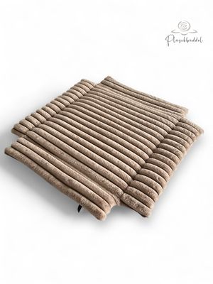 BOXENPOFA CLASSIC //  ca. 55x57 cm  plus va. 8-10 cm Rand zum Hochklappen // Kunstleder Büffel Rosé mit Dicke Streifen Marmor Sand // zB für Kudde Hundeboxen Autorückbank // ohne Anti-Rutsch
