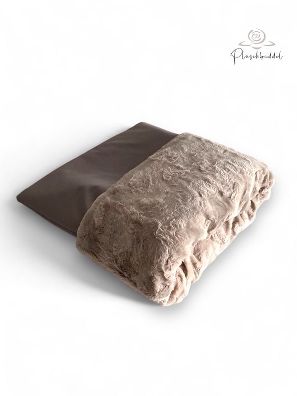 FUSS-BÜDDEL Grösse S // ca. 45x70 cm // Softshell Sandmelange mit Welle Sand // SOFORTKAUF
