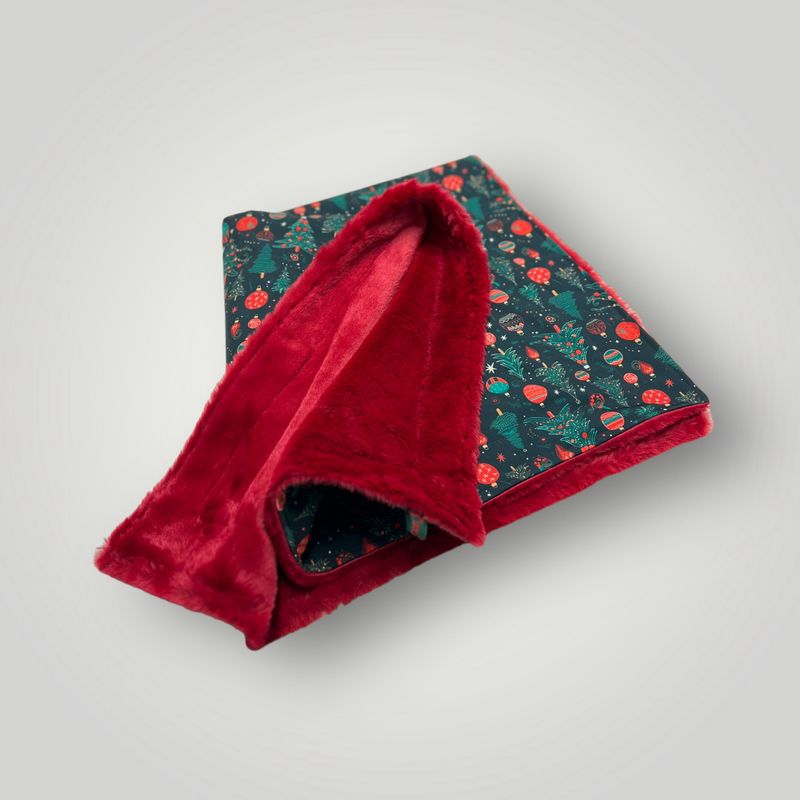 SOFAPOFA OUTDOOR PREMIUM ungefüttert // Softshell Klassische Weihnacht mit Kunstfell Kardinal // ca. 100x70 cm  // SOFORTKAUF