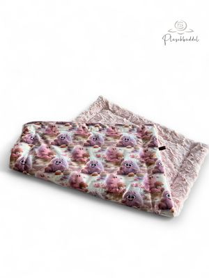 Gefütterte SOFAPOFA OUTDOOR PREMIUM /  ca. 65x95 cm  // Softshell Special Cupcake Monster mit Welle Rosa // SOFORTKAUF