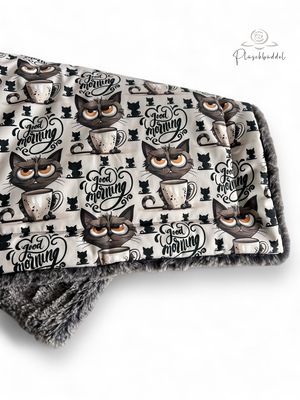Gefütterte SOFAPOFA LUXUS // Softshell Special Grumpy Cat mit Arctic Fox Moonbeam // ca. 65x90cm // SOFORTKAUF