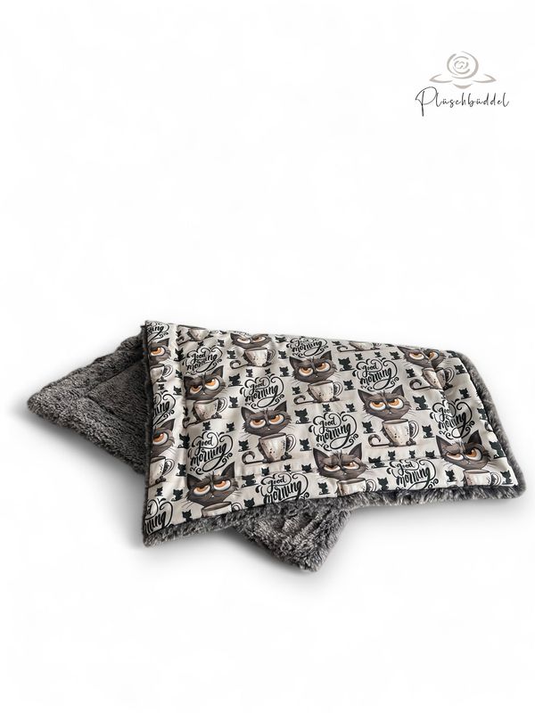 Gefütterte SOFAPOFA LUXUS OUTDOOR // Softshell Special Grumpy Cat mit Arctic Fox Moonbeam // ca. 65x90cm // SOFORTKAUF