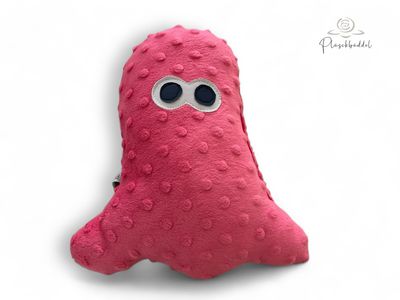 BÜDDEL-GEIST GROSS // Minky Dots Himbeere //  Upcycling-Spielzeug ohne Quitschie // Schutzengel Traumfänger Seelentröster Sorgenfresser für Vierbeiner