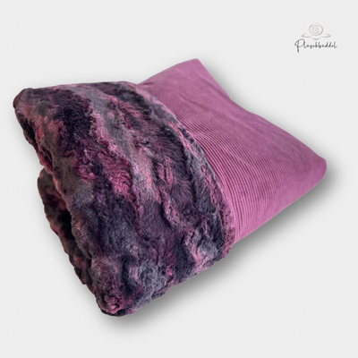 PLÜSCHBÜDDEL PREMIUM INDOOR  //  Grösse M ca. 95x70 cm // Cord Aubergine + Wild Rabbit Dragon // SOFORTKAUF