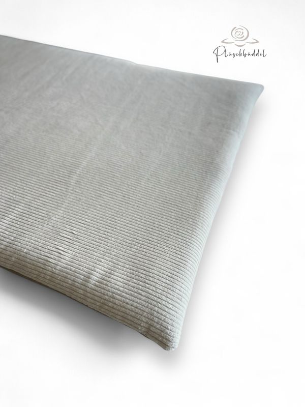 BODENPOFA CLASSIC // ca. 65x95 cm  // Kunstleder Platingrau Vintage mit Cord Beige // Babymatte Hundeboxen Autorückbank Reisen // ohne Anti-Rutsch