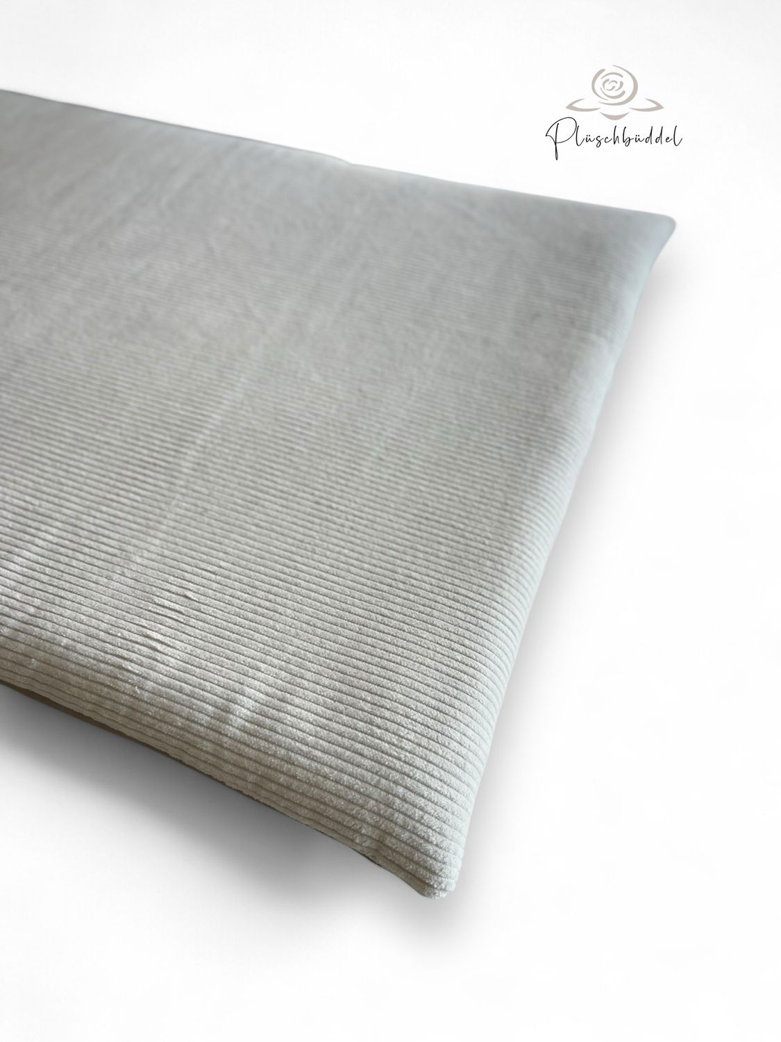 BODENPOFA CLASSIC // ca. 65x95 cm  // Kunstleder Platingrau Vintage mit Cord Beige // Babymatte Hundeboxen Autorückbank Reisen // ohne Anti-Rutsch