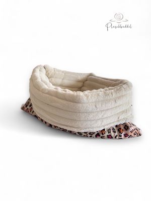PLÜSCHBÜDDEL OUTDOOR PREMIUM // Grösse S ca. 60x45 cm // Softshell Special Cityleo + Rippen Champagner + Reißverschluss Ecru-Sahne // SOFORTKAUF auf Lager