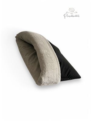 PLÜSCHBÜDDEL OUTDOOR CLASSIC // Outdoorgewebe Schwarz + Frottée Schwarz // Grösse S ca. 65x45 cm // SOFORTKAUF