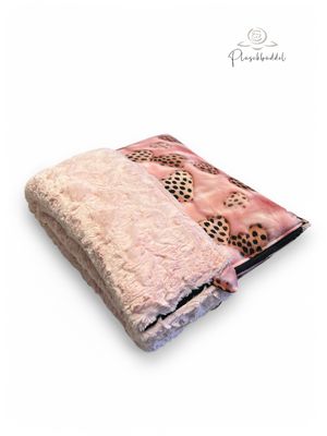 PLÜSCHBÜDDEL PREMIUM // Softhshell Special Leo Hearts + Welle Rosa + Reißverschluss Schwarz // SOFORTKAUF