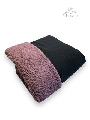 PLÜSCHBÜDDEL CLASSIC INDOOR //  Grösse M ca. 95x65 cm // Softcoat Anthrazit + Flausch Mauve // SOFORTKAUF