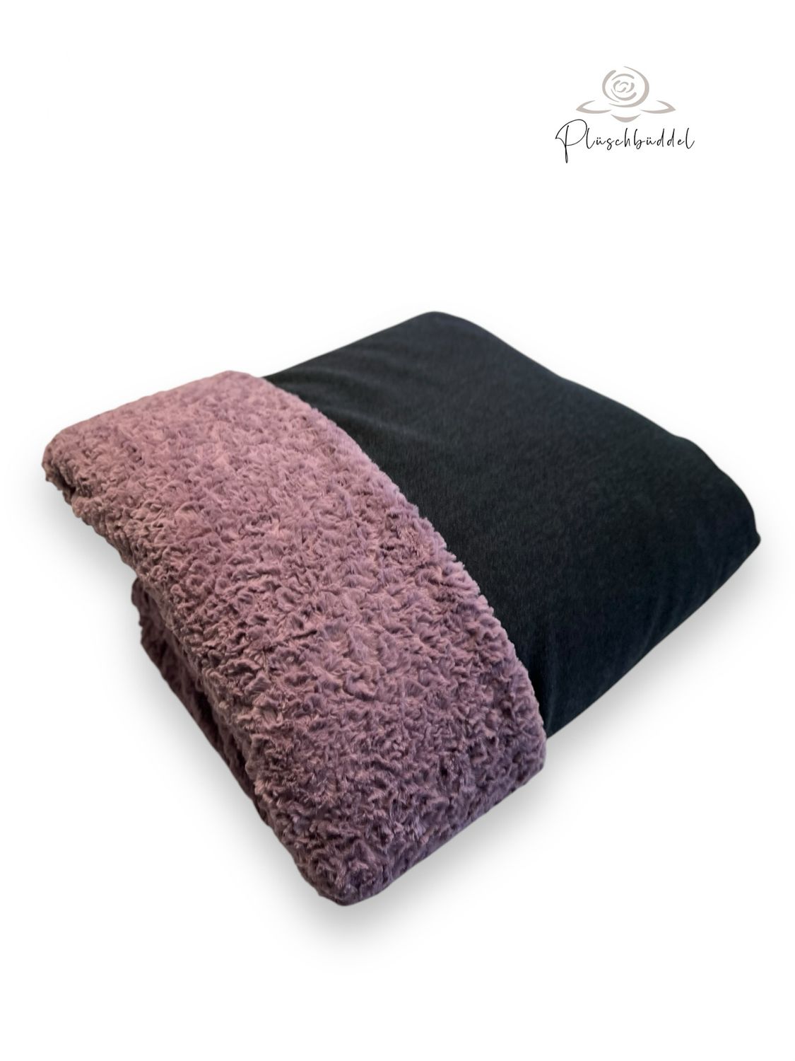 PLÜSCHBÜDDEL CLASSIC INDOOR //  Grösse M ca. 95x65 cm // Softcoat Anthrazit + Flausch Mauve // SOFORTKAUF