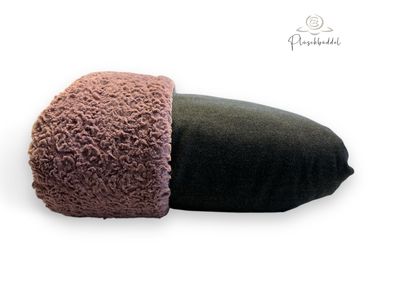 PLÜSCHBÜDDEL CLASSIC INDOOR //  Grösse M ca. 95x65 cm // Softcoat Anthrazit + Flausch Mauve // SOFORTKAUF