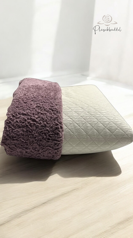 PLÜSCHBÜDDEL CLASSIC //  GRÖSSE L ca. 120x70 cm // Stepp Velvet mit Flausch Mauve  // SOFORTKAUF