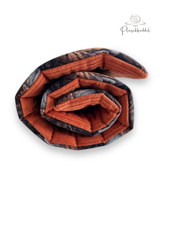 ROLLPOFA  // ca. 65 x 95 cm  // Softshell  Softshel Dracheneier mit Cord Orange // mit 4 cm Volumenvlies inkl. Handgriff und Gummibänder