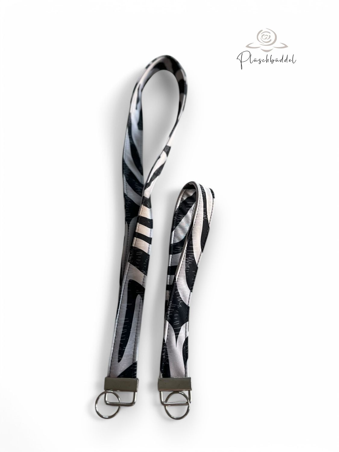 Schlüsselband  //  2 Längen // Softshell Zebra Schwarzweiss  // SOFORTKAUF