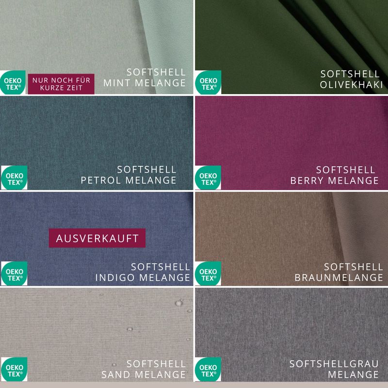 SOFTSHELL // verschiedene Farben // Meterware à 0,5 Meter pro Stück