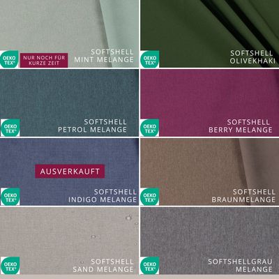 SOFTSHELL // verschiedene Farben // Meterware à 0,5 Meter pro Stück