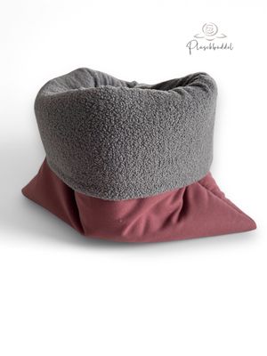  PLÜSCHBÜDDEL INDOOR CLASSIC // Softcoat Mauve mit Teddy Graphit // Quadrat ca. 70x70 cm für kleinere Hunde // versandfertig auf Lager