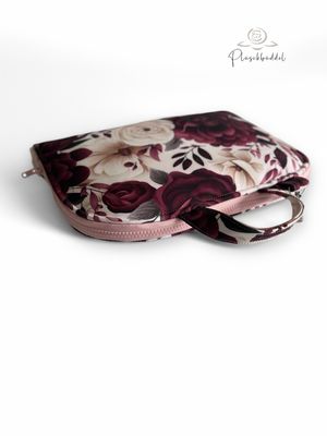 POPOPOFA // Sitzfläche ca. 30x50 cm // Softshell Special Red Roses mit Kunstfell Flamingo // Sitzkissen zum Zusammenklappen