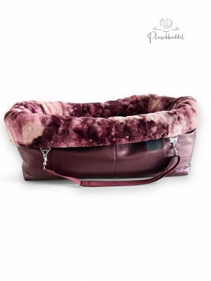 BÜDDELBAG SOFORTKAUF LXUUS //  Grösse L // Kunstleder Metallic Beere mit Wechsel-Inlet Cosmic Pflaume mit Tragegurt Bordeauxmelange