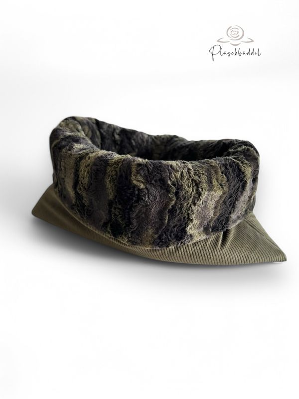 PLÜSCHBÜDDEL INDOOR PREMIUM // Cord Khaki mit Wild Rabbit Krokodil // Grösse S ca. 65x40 0 cm // SOFORTKAUF