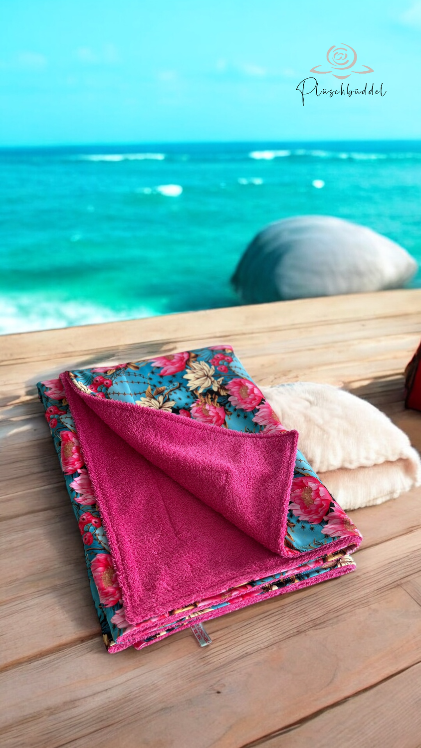 SOFAPOFA OUTDOOR PREMIUM ungefüttert  // Softshell  Special Indonesische Pracht mit Frottée Pink // ca. 100x140 // SOFORTKAUF