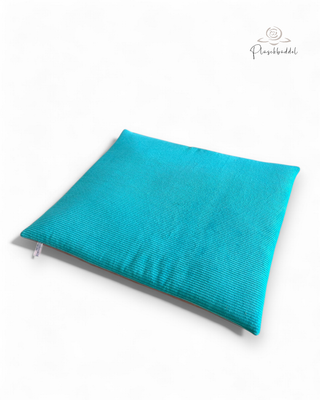 BODENPOFA PREMIUM // ca. 55x63 cm  // Kunstleder Rosé Büffel + Cord Aqua // Babymatte Hundeboxen Autorückbank Reisen // ohne Anti-Rutsch