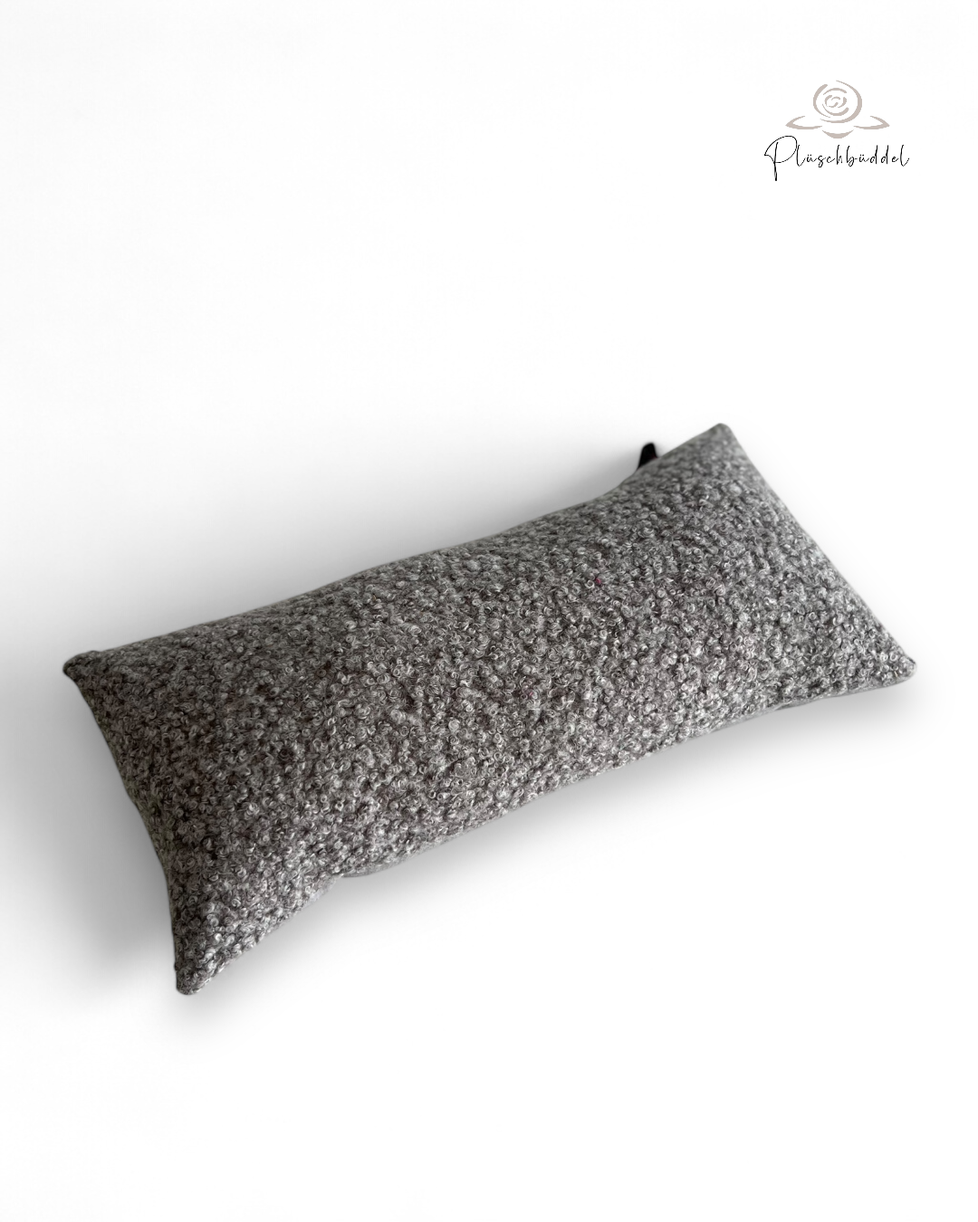 MINI-KISSEN // ca. 20x40 cm // Bouclé Graumelange mit Softcoat Hellgraumelange // SOFORTKAUF